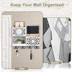 Mail Organizer Wall Mounted, 2 Slots Key Holder - Image 4