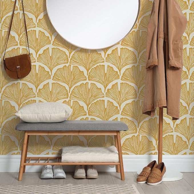 Tempaper x Novogratz Golden Mustard Feather Palm Removable Peel and Stick - Image 9