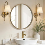 WallBeyond Round Wood Mirror 24" Circle Wall Mirror - Image 2