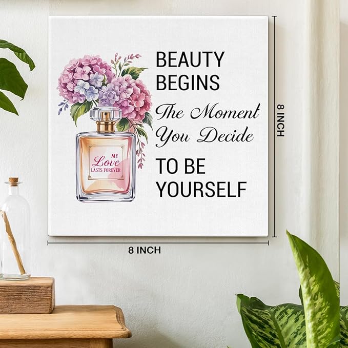 Inspirational Pink Flower Wall Art Decor - Image 2