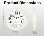 Vintage Wall Clock 16 Inch Quartz Silent Non-Ticking Analog Clock Battery - Image 4