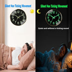 Luminous wall Clock Modern Silent Wall Clock, Non-Ticking Battery Operated Wall - Image 5
