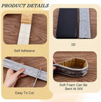 CRASPIRE 90x1.8in Peel Stick Foam Crown Molding Baseboard Trim Silver Grey Self - Image 6