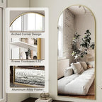 HARRITPURE 64"x21" Arched Full Length Mirror Free Standing Leaning Hanging - Image 5