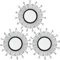 3 Pack Metal Mirrors for Wall Sunburst Wall Mirrors Home Décor Decorative by Uaussi