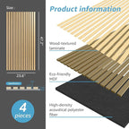 Art3d 4 Pack 47.2 x 23.6in. Wood Slat Acoustic Panels - Image 5
