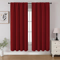 CUCRAF Red Blackout Curtains 63 inch Length 2 Panels Set, Rod Pocket Room by CUCRAF