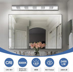 Modern LED Bathroom Lights Fixtures 6-Light, Stainless Steel Chrome Acrylic - Image 5