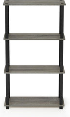 Furinno TURN-S-TUBE Storage Shelves, 4-Tier Book Shelf, Corner Shelf, Toolless - Image 4