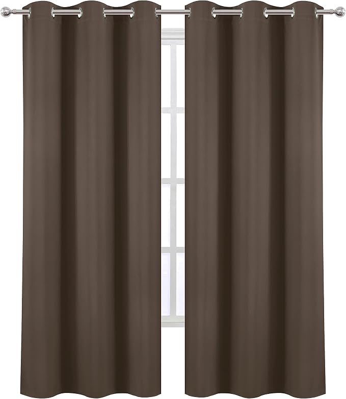 LEMOMO Chocolate Thermal Blackout Curtains/42 x 84 Inch/Set of 2 Panels Room - Image 2
