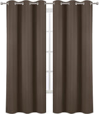LEMOMO Chocolate Brown Thermal Blackout Curtains/38 x 84 Inch/Set of 2 Panels - Image 2