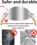 12'' Round Wall Mirror Tiles High Clear Reflecticon Self Adhesive Acrylic - Image 9