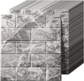 3D Wall Panels Peel and Stick in Grey White，20 PCS XPE Foam 3D Wallpaper by Greymond