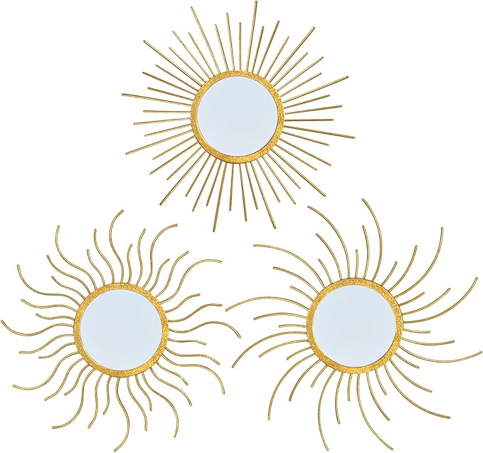 Mirror Decor Sunburst Mirrors Metal Sun Mirror Wall Decor Wall Mirror Home by wotieuns