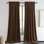 NICETOWN Brown Velvet Curtains, Thermal Insulated Sound Reducing Heavy Matt by NICETOWN