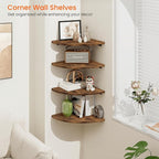 Homode Corner Wall Shelf, 12 Inch Wide Round Corner Floating Shelves - Image 5