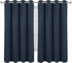 LEMOMO Blackout Curtains 52 x 63 inch/Navy Blue Curtains Set of 2 - Image 2