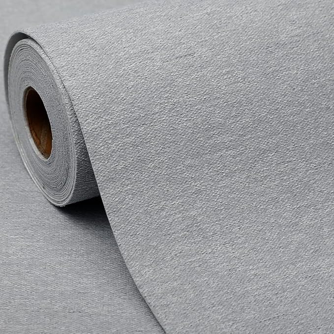 SHUFA Gray Cotton-Like Textured Grasscloth Wallpaper Matte Thick Real Woven by Unknown
