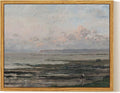InSimSea Framed Canvas Wall Art, Vintage Coastal Landscape Painting, Rustic by InSimSeaArt
