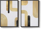 Large Framed Gold Abstract Wall Art Set of 2 - Image 9