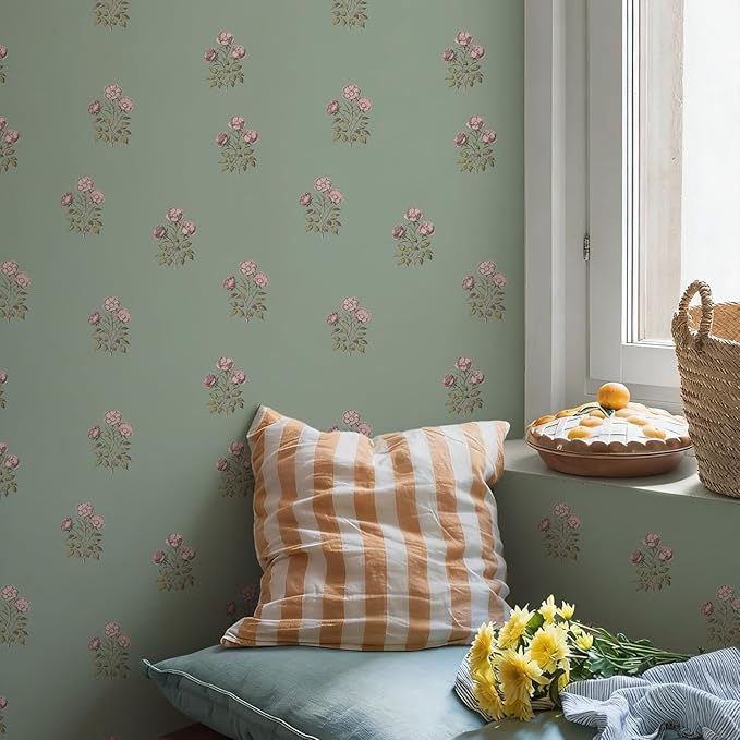 Vintage Floral Wallpaper Peel and Stick Boho Wallpaper Removable Waterproof - Image 4