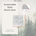 Wall!Supply - 3D Wall Panels – Geo Lite White Wall Covering - Lightweight - Image 5