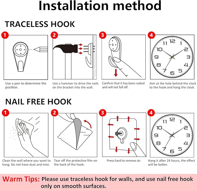 8 Inch Modern Wall Clocks Battery Operated - Image 9