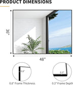 KOCUUY Black Mirror, HD Tempered Glass, Anti-Rust Frame, Modern Design - Image 11