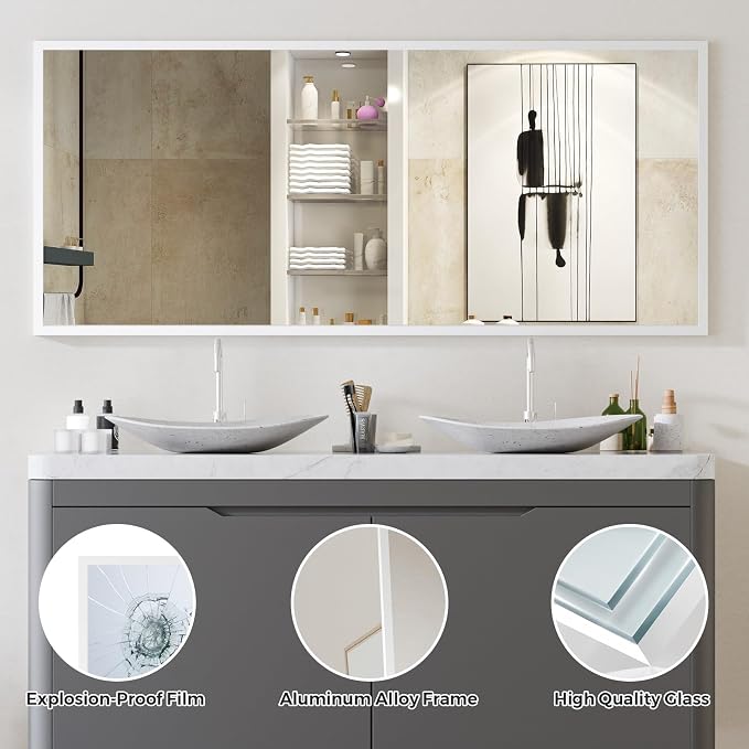 Koonmi 71"x30" Floor Mirror Full Length, Bedroom Floor Body Mirror - Image 4