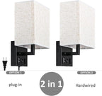 CADUKE Bedside Wall Lamp Set of 2, Plug in Wall Sconce - Image 7