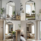 Dewfig Arched Full Length Mirror, Floor Mirror - Image 4