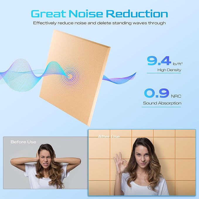 12 Pack Self-Adhesive Acoustic Panels, Soundproof Wall Panels - Image 3