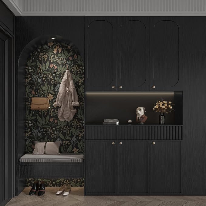Abyssaly Peel and Stick Wallpaper Black Wood Contact Paper Decorative - Image 6