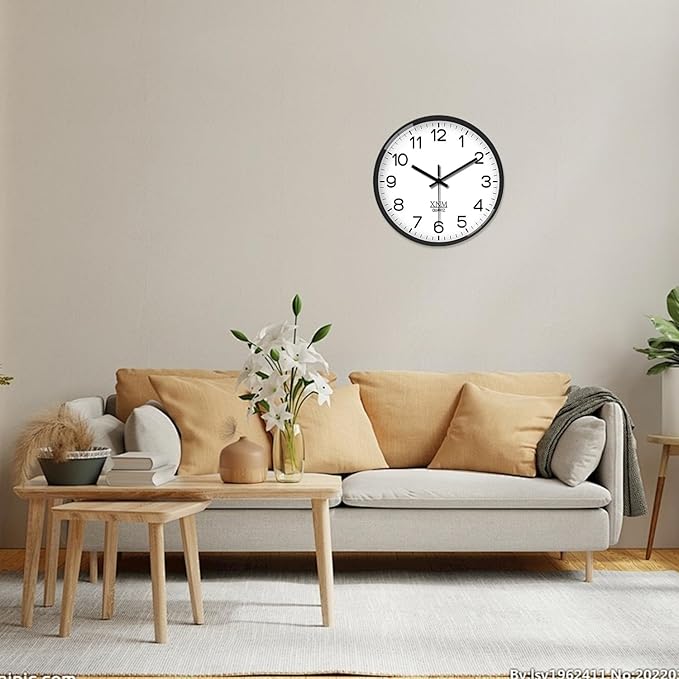 XNM 8 Inch Small White Classic Wall Clock - Image 2