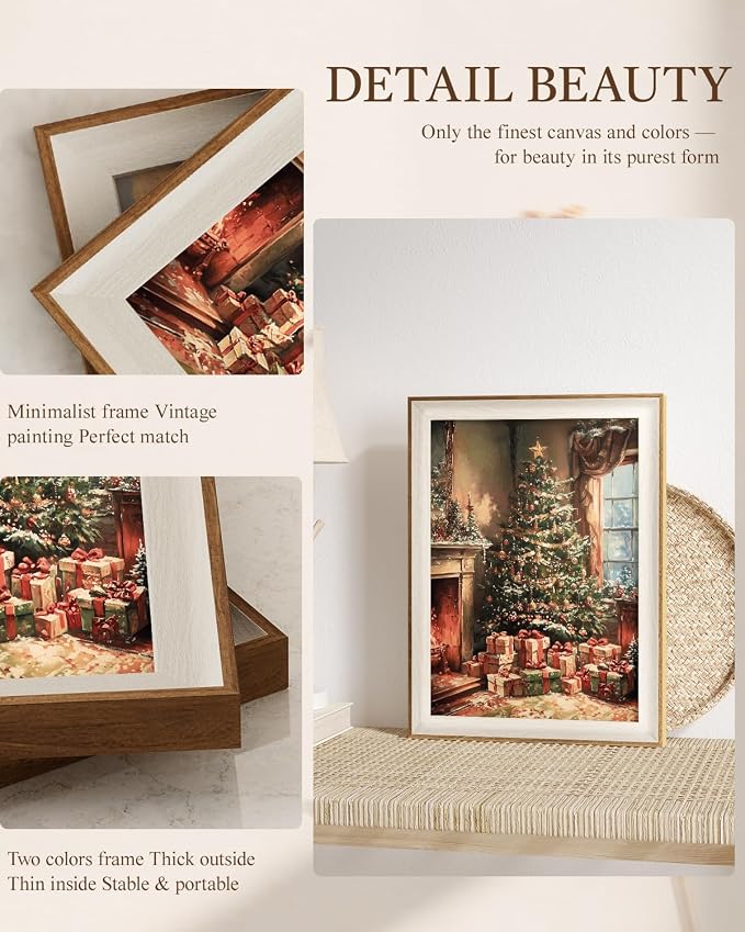 VIYYIEA Winter Framed Wall Art for Living Room, Christmas Tree Canvas Prints - Image 4