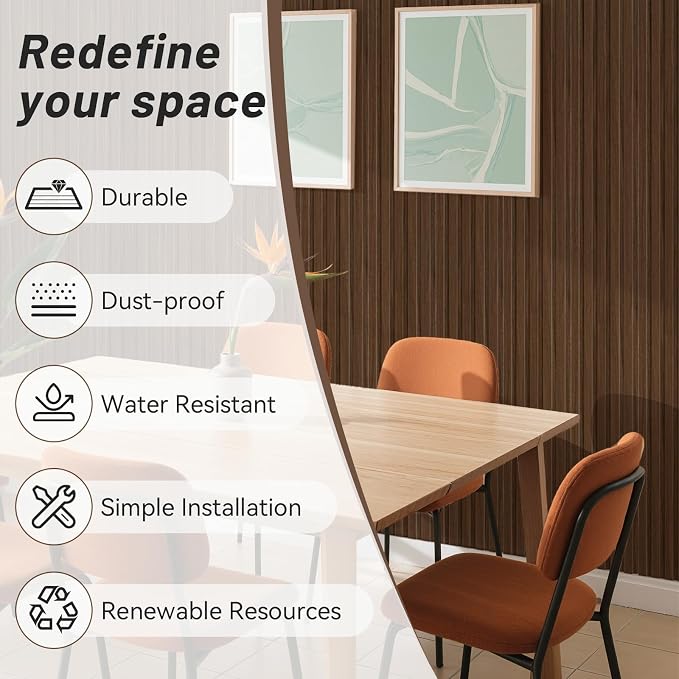 WPC Slat Wall Paneling, TV Background, Living Room, 94.5 x 6 in - Image 5