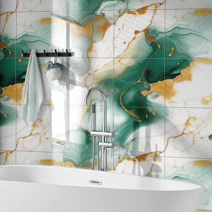 Chejiaye 22pcs Marble Peel and Stick Backsplash Waterproof Washroom Wall Panels - Image 2