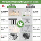 Zarbitta 3-Light Bathroom Light Fixtures, Chrome Bathroom Wall Light - Image 2
