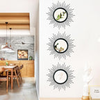 3 Pack Metal Mirrors for Wall Sunburst Wall Mirrors Home Décor Decorative - Image 6