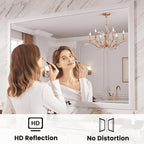 Amorho Bathroom Mirror, 50x36 Inch White Framed Bathroom Mirrors - Image 2
