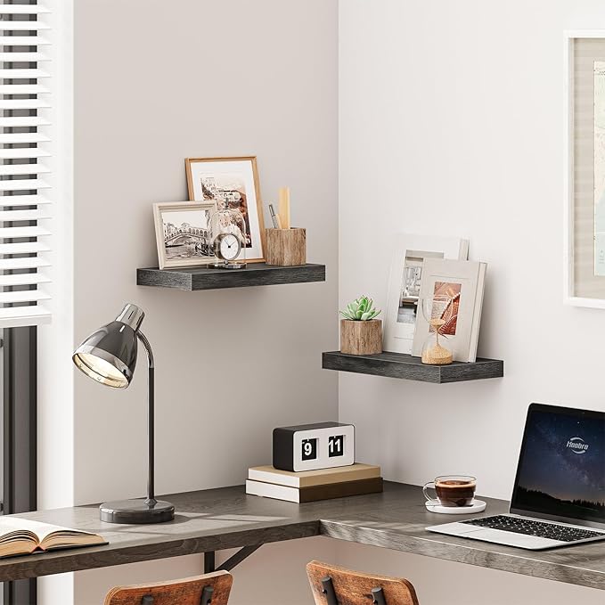 HOOBRO Floating Shelves for Wall, Wall Mounted Shelf Set of 2, 15.7" Hanging - Image 6