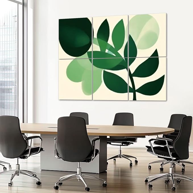 6 Pack Art Acoustic Panels Sound Absorbing Boho Botanical Leaf Orange Green - Image 7