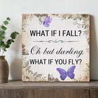 Inspirational Purple Butterfly Wall Art Decor, What If You Fly Motivational - Image 4