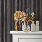 Tempaper Black Linen Grasscloth Removable Peel and Stick Wallpaper, 20.5 in X - Image 2