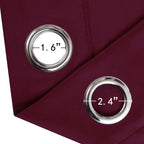 LEMOMO Blackout Curtains 52 x 90 Inch Long Burgundy Red Curtains Set of 2 - Image 5