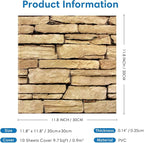 COMSTICKC Peel and Stick Faux Stone Wall Sticker Wall Panels, Not Real Stone - Image 3