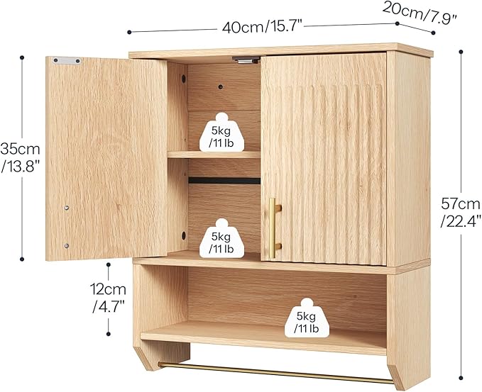 HOOBRO Narrow Bathroom Wall Cabinet - Image 2