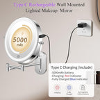 FUNTOUCH Rechargeable Wall Mounted Makeup Mirror - Image 3