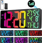 11 RGB Color Changes Large Digital Wall Clock/Bluetooth Auto Time Sync by Xflyee