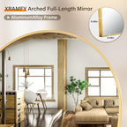 XRAMFY 86"x40" Arched Full Length Mirror Floor Mirrors - Image 6